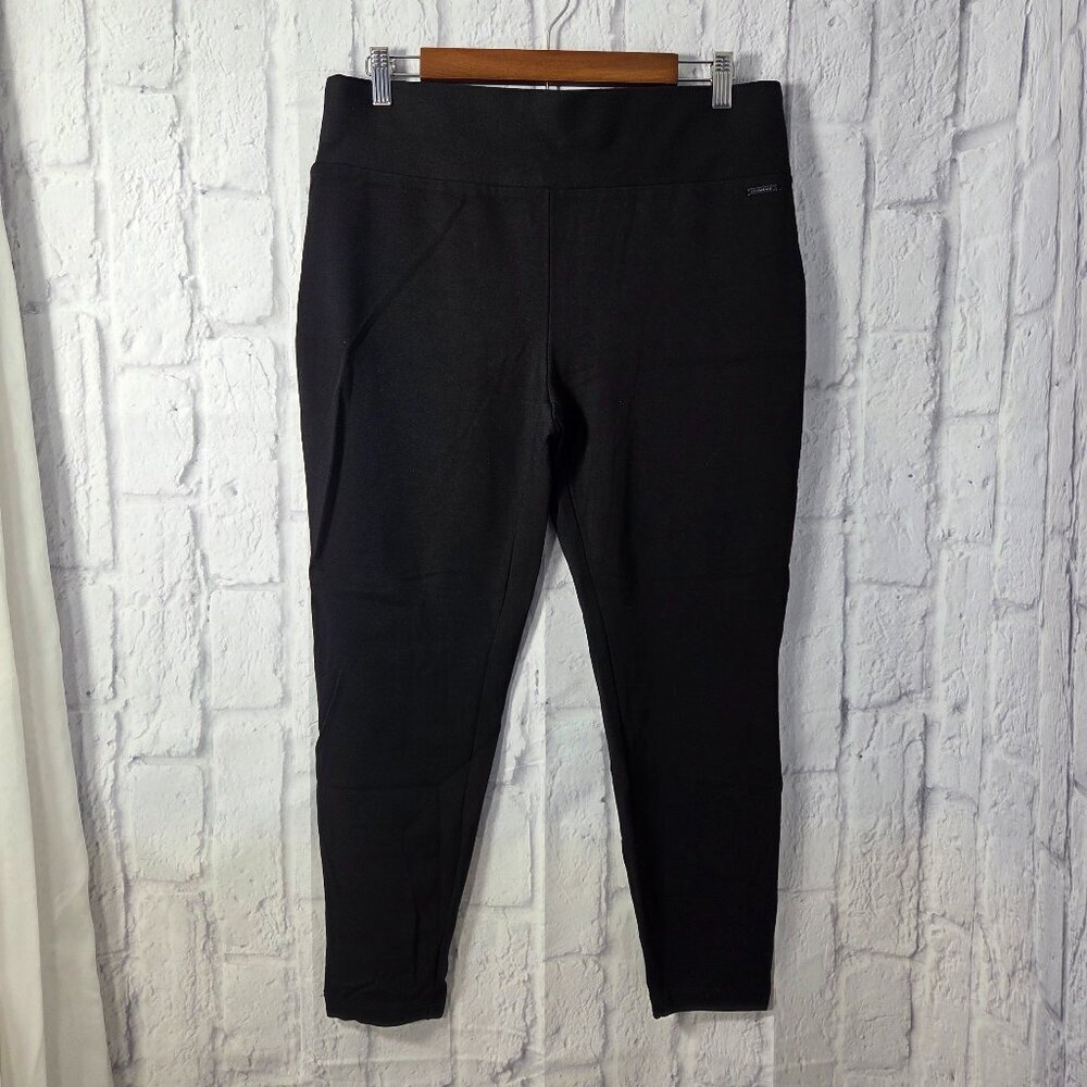 Tahari Petite Extra Large Black High Rise Knit Ponte Pull On Leggings